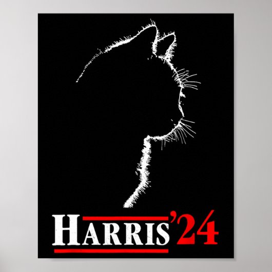 Dames voor Kamala Funny Cat 2024 President Kamala- Poster (Voorkant)