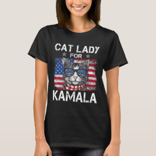 Dames voor Kamala Funny Cat 2024 President Kamala- T-shirt