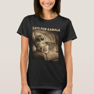 Dames voor Kamala Funny Cat 2024 President Kamala T-shirt