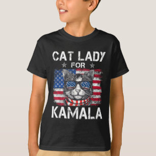 Dames voor Kamala Funny Cat 2024 President Kamala- T-shirt