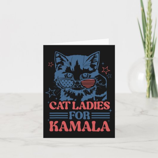 Dames voor Kamala Funny Cat President Kamala-harri Kaart (Voorkant)