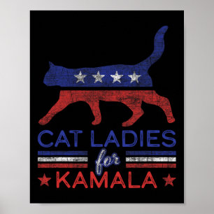 Dames voor Kamala Funny Democraat Kat voor Cat Lad Poster