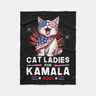 Dames voor Kamala Grappige Kat 2024 President Kama Fleece Deken