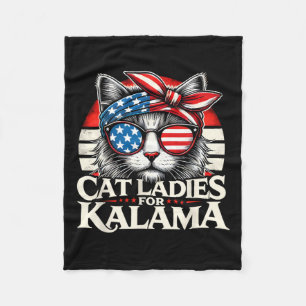 Dames voor Kamala Harris 2024 Kinderloze Cat Lady Fleece Deken