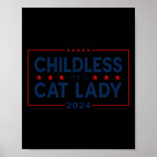 Dames voor Kamala Harris 2024 Kinderloze Cat Lady  Poster