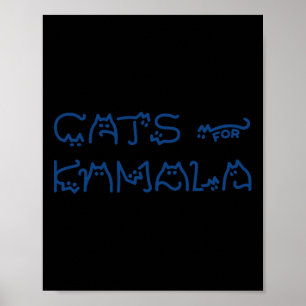 Dames voor Kamala Kattentypografie Alfabet Schatti Poster