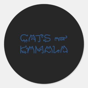 Dames voor Kamala Kattentypografie Alfabet Schatti Ronde Sticker