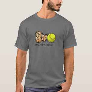 Dames Vrede Liefde Softbal Moeders Luipaardprint M T-shirt