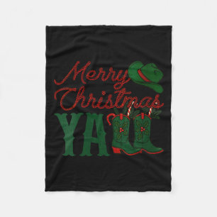 Dames vrolijk kerstfeest allemaal cowboylaarzen we fleece deken