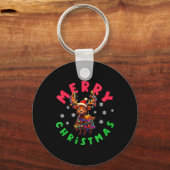 Dames vrolijk kerstfeest schattig kerst rendier sleutelhanger (Voorkant)
