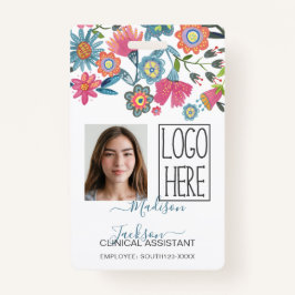 Dames vrouwen florale identificatie plastic id badge