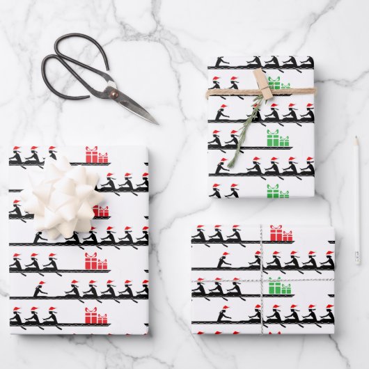 Dames Vrouwen Santa Hat Roeiers Roeiers Crew Team Inpakpapier Vel (Voorkant)