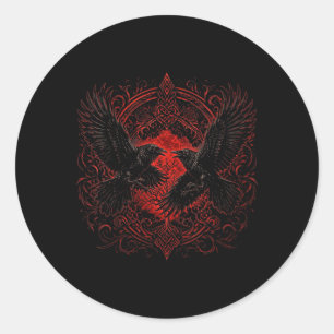 Dames Walhalla Raaf Ravens Odins Runen Noords Ronde Sticker