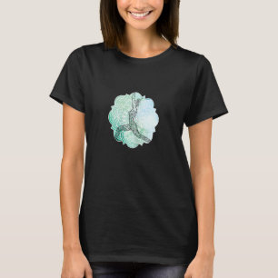 Dames Warrior 1 Yoga en meditatie met Mandala T-shirt