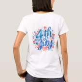 Dames watercolor 4 juli patriottisch T-shirt (Achterkant)