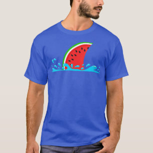 Dames Watermeloen Haaienflosse Grappige Familie Zo T-shirt