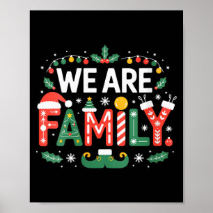 Dames We Are Family Kerst 2025 Pyjama Grappig Poster