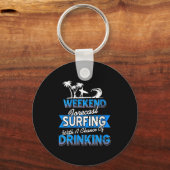 Dames Weekend Voorspelling Surfen Kans Op Kust Sleutelhanger (Voorkant)