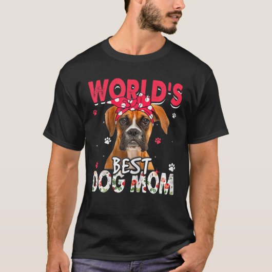 Dames Werelds Beste Boxer Hond Moeder Grappige Moe T-shirt (Voorkant)