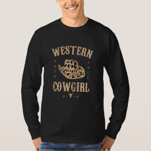 Dames Western Cowgirl Yeehaw Hippie Boho Koe Stier T-shirt