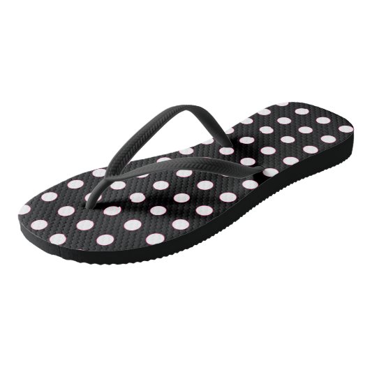 Dames White Polka Dot Teenslippers (Schuin)