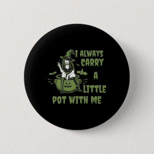Dames Wiet Heks Grappige Heks Halloween Stoner 1  Ronde Button 5,7 Cm