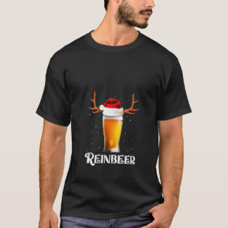 Dames Winedeer Reinbeer Kerstman Hoed Rendier Kopp T-shirt