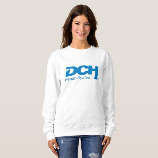 Dames - Wit - Sweater - Big DCH Blue Logo (Voorkant volledig)