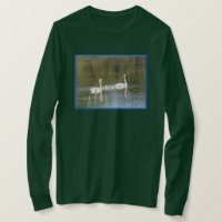 Dames Wit Zwaan Familie T-shirt met lange mouwen