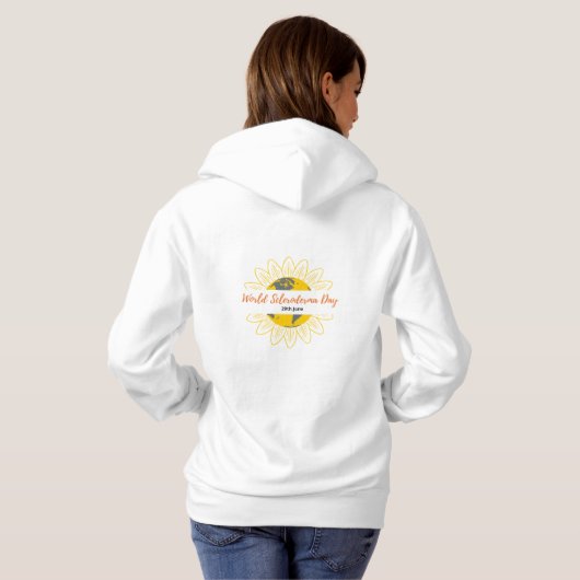 Dames witte capuchon - Wereld Scleroderma Dag Hoodie (Achterkant volledig)