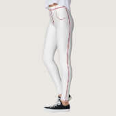 Dames witte jeans met rode streep "MIGNED" Leggings (Links)