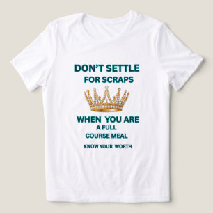 DAMES WITTE TEAL MOTIVERENDE GEEN COMPROMISSEN KON Tri-Blend SHIRT