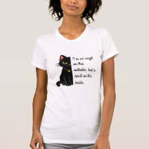 dames witte zwarte katten shirt