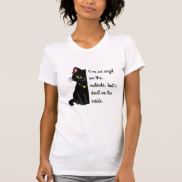 dames witte zwarte katten shirt