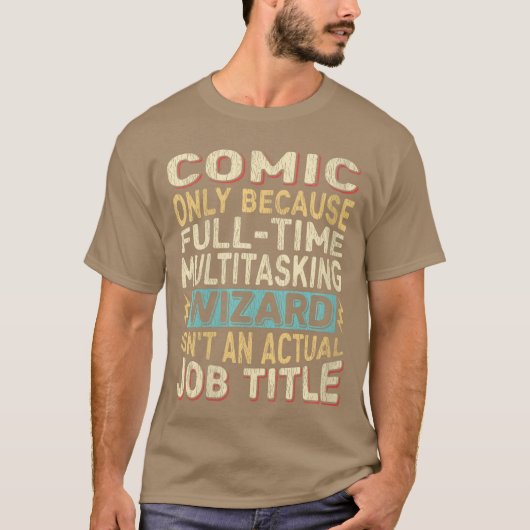 Dames Wizard Jobitle Citaat Funny Comic VNeck retr T-shirt (Voorkant)