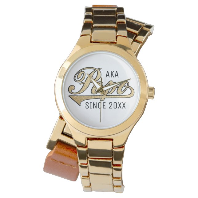 Dames Wraparound Gouden Horloge PoPo/Grootmoeder (Voorkant)