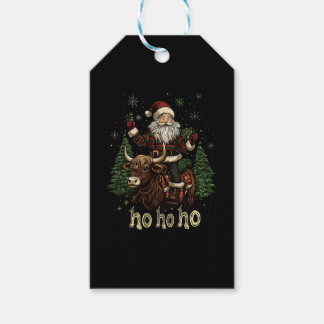 Dames Xmas Boomverlichting Kerstman rijdt op Hoogl Cadeaulabel