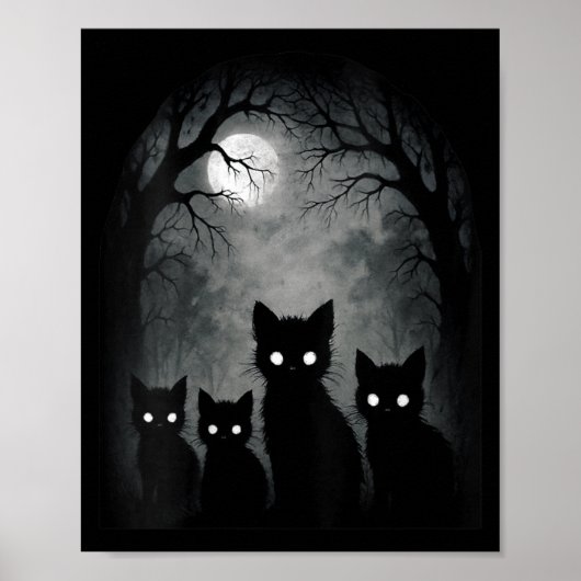 Dames Y Schattige Kitten Katten Alt Goth Nge Horro Poster (Voorkant)