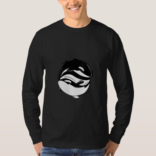 Dames Yin Yang Orka Moordwalvis V-hals T-shirt (Voorkant)