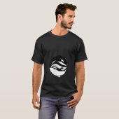 Dames Yin Yang Orka Walvis V H Hals T-shirt (Voorkant volledig)
