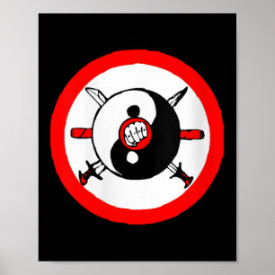 Dames Yin Yang Tai Chi Zwaard en Vuist Martial Art Poster