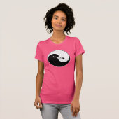 Dames Yin Yang vredesduiven uitgerust T shirt (Voorkant volledig)