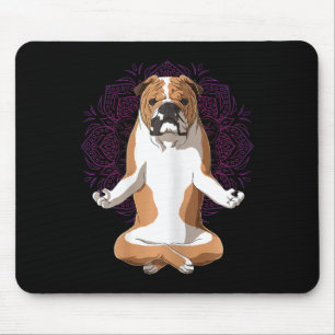 Dames Yoga Hond Engelse Bulldog  Muismat
