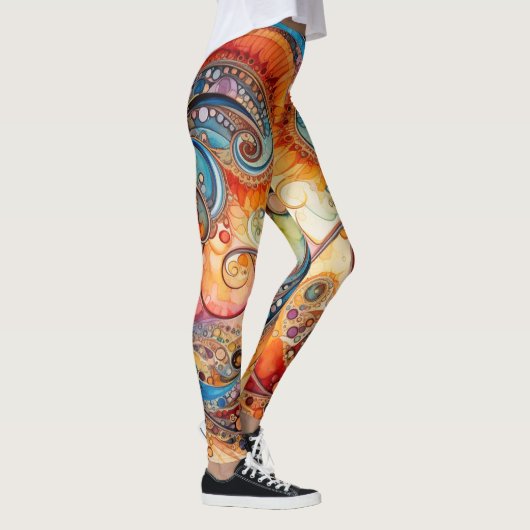 Dames yogakleding met kunst leggings (Rechts)