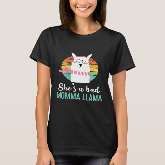 Dames  Ze Is Een Slechte Moeder Llama Mama T-shirt (Voorkant)
