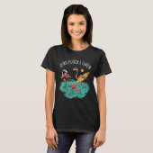Dames Zero kuddes Gegeven Grappig Strand Flamingo T-shirt (Voorkant volledig)