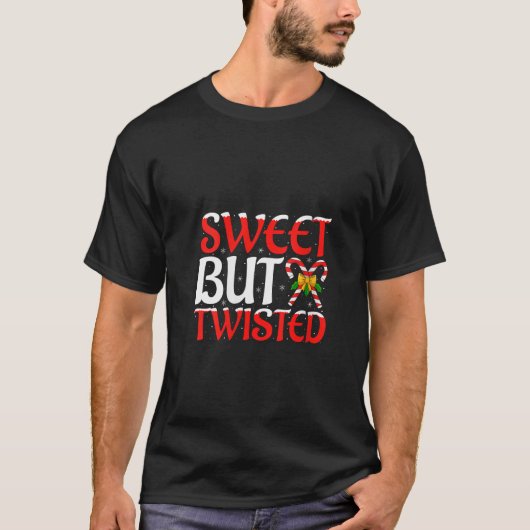 Dames zoete maar verdraaide grappige snoepkaneel k t-shirt (Voorkant)