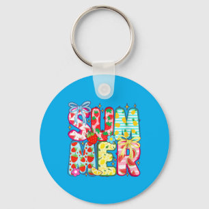 Dames zomer shirt cute fruit letters aardbei sleutelhanger