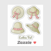 Dames zomerhoeden geel sticker (Vel)