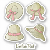 Dames zomerhoeden geel sticker (Voorkant)